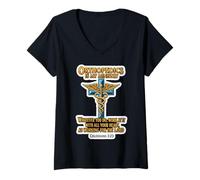 Womens Christian Orthopedist Doctor Orthopedics is My Ministry MD V-Neck T-Shirt