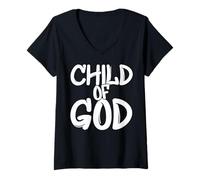 Womens Christian Shirts for Men God Child of Jesus Fate Shirt V-Neck T-Shirt