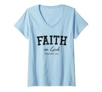 Womens Christian Shirts Women Men Faith in God Bible Verse Jesus V-Neck T-Shirt