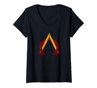 Women's Christian Symbol for Jesus Christ Alpha and Omega V-Neck T-Shirt