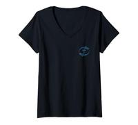 Womens Christian Teen Whale Shark, Seaweed Cross, Ocean Vibes V-Neck T-Shirt