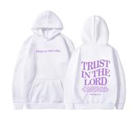 Women's Christian Trust In The Lord Graphics Hoodies Trendy Fleece Lined Jesus Hooded with Hood Tops God Graphic 2025 Letter Outfits Plain Religious Faith Pullover Fashion Cool Y2K White