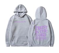 Women's Christian Trust In The Lord Graphics Hoodies Trendy Fleece Lined Jesus Hooded with Hood Tops God Graphic 2025 Letter Outfits Plain Religious Faith Pullover Fashion Cool Y2K Grey