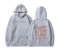 Women's Christian Trust In The Lord Hoodies Y2K Hooded Jesus Vintage Pullover Sweatshirts Jesus Saves Cute Fleece Lined Long Sleeve Trendy Graphic Letter Pullover Hoodies 2025 Goth Grey
