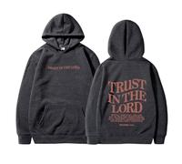 Women's Christian Trust In The Lord Hoodies Y2K Hooded Jesus Vintage Pullover Sweatshirts Jesus Saves Cute Fleece Lined Long Sleeve Trendy Graphic Letter Pullover Hoodies 2025 Goth Dark Gray