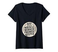 Womens Christian Way Maker Miracle Worker Promise Keeper V-Neck T-Shirt