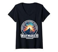 Womens Christian Waymaker Promise Keeper Miracle Worker Bible Verse V-Neck T-Shirt
