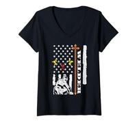 Womens Christian Welder US Flag Cross Welding Patriot Men Women Kid V-Neck T-Shirt