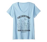 Women's Christian Wildflower Bible Verse Ecclesiastes 3:1 V-Neck T-Shirt
