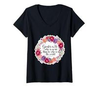 Womens Christian Woman Bible Verse Jesus Greater is He Who is in Me V-Neck T-Shirt