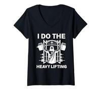 Womens Christian Workout Jesus I Do The Heavy Lifting Inspirational V-Neck T-Shirt
