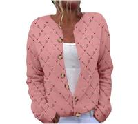 Women's Christmas Cardigans Knitted Cozy Cardigans Sweaters Oversized Jumpers Christmas Tree Printed Long Sleeve Button Jacket Novelty Xmas Elk Graphic Jackets Autumn Winter Thermal Ladies Tops S-5XL