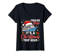 Womens Christmas Cruise Adventure 2025 V-Neck T-Shirt