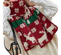 Women's Christmas Deer Knitted Scarf Soft Imitation Cashmere Thick Warm | Imitation Cashmere, 38x195cm, Cozy For Skiing Cycling Walking, Unisex Kids, Ideal Christmas