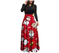 Womens Christmas Dress, 1950s Dresses for Women Women's 50s Retro Vintage Rockabilly Long Sleeve A-Line Cocktail Party Elegant Dress Plus Size Christmas Dresses Holiday Christmas Women Dress