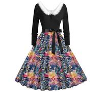 Women's Christmas Dresses, Elegant Santa Cosplay Retro Fancy Cocktail Dress Off Shoulder Velvet Dress Women's Vintage Elegant Maxi Red Christmas Dresses Ride On Costume Mrs Outfit for Women