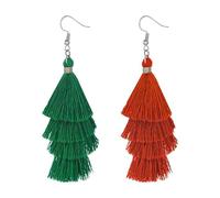 Women's Christmas Earrings - Festive Santa Dangle Design Snowflake Candy Cane Bell Reindeer Hat Stocking Gloves Holiday Jewelry Party Gifts for Xmas Celebration (#27)
