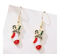 Women's Christmas Earrings - Festive Santa Dangle Design Snowflake Candy Cane Bell Reindeer Hat Stocking Gloves Holiday Jewelry Party Gifts for Xmas Celebration (#13)