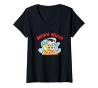 Womens Christmas Ed, EDD n Eddy Santa's Helper V-Neck T-Shirt