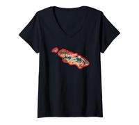 Womens Christmas in The Aloha State Hawaiian Island V-Neck T-Shirt