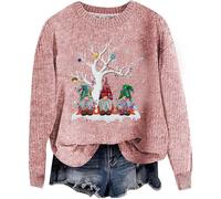 Women's Christmas Jumpers, Christmas Sweaters for Women, Crew Neck Knitted Jumper Tops Stylish Alpaca Fair Isle Knitted Jumpers Xmas Jumpers Funny Xmas Jumpers Pullover Tops