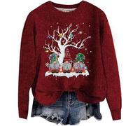 Womens Christmas Jumpers, Christmas Sweaters for Women, Unisex Knitted Crew Neck Long Sleeve Reindeer Rudolf Xmas Winter Jumpers Ladies Xmas Jumpers Christmas Jumpers Ladies Winter Pullover