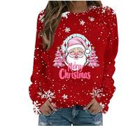 Womens Christmas Jumpers Dress Outfits Crop Tops for Girls Xmas Jumper Plus Size Oversized Chunky Knit Jumper Women White Jumpers for Women UK Only Cat UK Womens Sweatshir