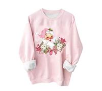 Womens Christmas Jumpers Ladies Crew Neck Long Sleeve Xmas Sweatshirt Plus Size Comfortable Soft Classic Blouses Loose Baggy Elegant Trendy Printed Holiday Wear Outfits
