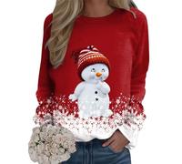 Women's Christmas Jumpers UK Christmas Party Clothes for Women Funny Ladies Christmas Jumpers Plus Size Going Out Tops Hoodie Blanket Women Festival Outfits Funny Xmas Jumpers for Women UK Red