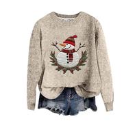 Womens Christmas Jumpers Xmas Costumes Woman Santa Claus Sweater Elk Long Sleeve Wine Glass Women Fair Isle Chunky Knit Casual Soft Spring Classic Ladies Christmas Knitted Jumper Pullover