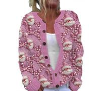 Women's Christmas Knit Sweater, Holiday Cosy Top Print Jumpers Knitted Sweater Pullover Loose Cute Sweaters Oversized Knitted Tops