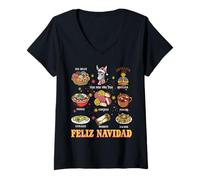 Womens Christmas Mexican Pan Dulce Feliz Navidad Xmas Women Men Kid V-Neck T-Shirt