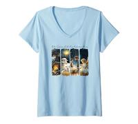 Womens Christmas Nativity, Christian Faith Oh Come Let Us Adore Him V-Neck T-Shirt