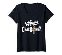 Womens Christmas Nutcracker Whats The Cracking Funny Xmas Costume V-Neck T-Shirt
