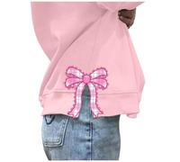 Women'S Christmas Oversize Crewneck Sweatshirt Long Sleeve Pullover Top With Side Bow Appliqué Holiday Casual Comfort Women'S Hoodies Stretch Fit Sweatshirts (XXL)