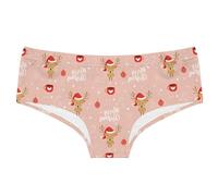 Womens Christmas Print Shorts - Ladies Strings Briefs for Sex Sexy Sheer Lace Thongs Festive Romantic Panties Sexy Funny Underwear No Show Ladies Knickers for Christmas Party Holiday
