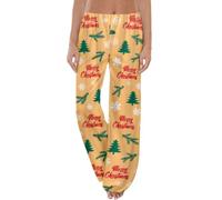 Womens Christmas Pyjama Bottoms Elastic Waist Xmas Print Casual Trousers Cozy Breathable Cute Sleepwear Holiday Party Funny Nightwear