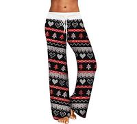 Women's Christmas Pyjama Bottoms, Long Pyjama Bottoms with Drawstring, Christmas Pyjama Bottoms with Funny Pattern, Stretch Christmas Pyjama Bottoms, Soft Christmas Pyjamas, Trousers, Xmas Home