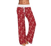 Women's Christmas Pyjama Bottoms, Long Pyjama Bottoms with Drawstring, Christmas Pyjama Bottoms with Funny Pattern, Stretch Christmas Pyjama Bottoms, Soft Christmas Pyjamas, Trousers, Xmas Home