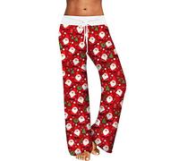 Women's Christmas Pyjama Bottoms, Long Pyjama Bottoms with Drawstring, Christmas Pyjama Bottoms with Funny Pattern, Stretch Christmas Pyjama Bottoms, Soft Christmas Pyjamas, Trousers, Xmas Home