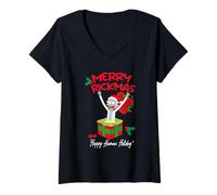 Womens Christmas Rick and Morty Merry Rickmas V-Neck T-Shirt