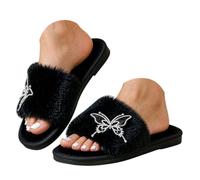 Women's Christmas Santa Slippers Soft Plush Open Toe Cosy House Shoes | Upgrade your festive downtime with these quirky Christmas house shoes. Warm, lightweight, and ultra-comfortable