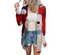 Womens Christmas Shirt Blouse Casual Tops A Lady's Christmas Cardigan is Full of Casual Fashionable and Cute Designs Tunics for Daily Life Xmas Gifts (RD1, XXL)