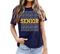 Womens Christmas Shirt Funky 3D Printed Dress Tops Women's Funny T Shirt Back to School Teacher Life Gift T Shirt Xmas Gifts for Women (Navy, XXXL)