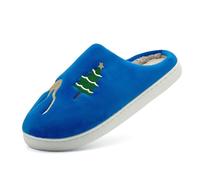 Women's Christmas Slippers - Slippers Women's Plush Unisex House Slippers Christmas Tree Hut Shoes Funny Home Shoes Comfortable Cotton Slippers Couples Slippers Soft Sole Winter Shoes, darkblue, 6 UK