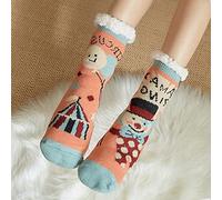 Womens Christmas Socks, Bed Socks for Women, Novelty Breathable Thick Warm Knitting Thermal Crew Socks Winter Vintage Style Cartoon Sock Home Office School Work Festival Party