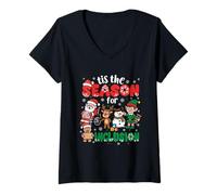 Womens Christmas Sped Teacher Tis The Season for Inclusion Women V-Neck T-Shirt
