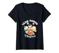 Womens Christmas Squishmallows Squad V-Neck T-Shirt