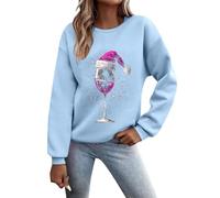 Womens Christmas Sweatshirt Oversized Sweatshirt, Cute Print Pullover Uk Crewneck Jumper Ugly Casual Sweatshirts Novelty Jumpers Weihnachtskleidung Without Hood Hoodie Longshirt Funny Oberteil
