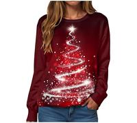 Women's Christmas Sweatshirt Pullover Jumper Ladies Xmas Top Ladies Merry Chirtsmas Blouse Jumper Long Sleeve Pullover Merry Sweatshirt Christmas Sweaters for Women 2025 Sweatshirts for Women